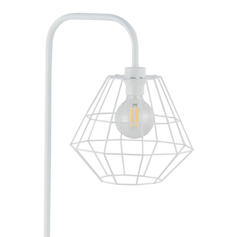 Druciana lampa podłogowa loft Diamond 5261 TK Lighting metalowa biała