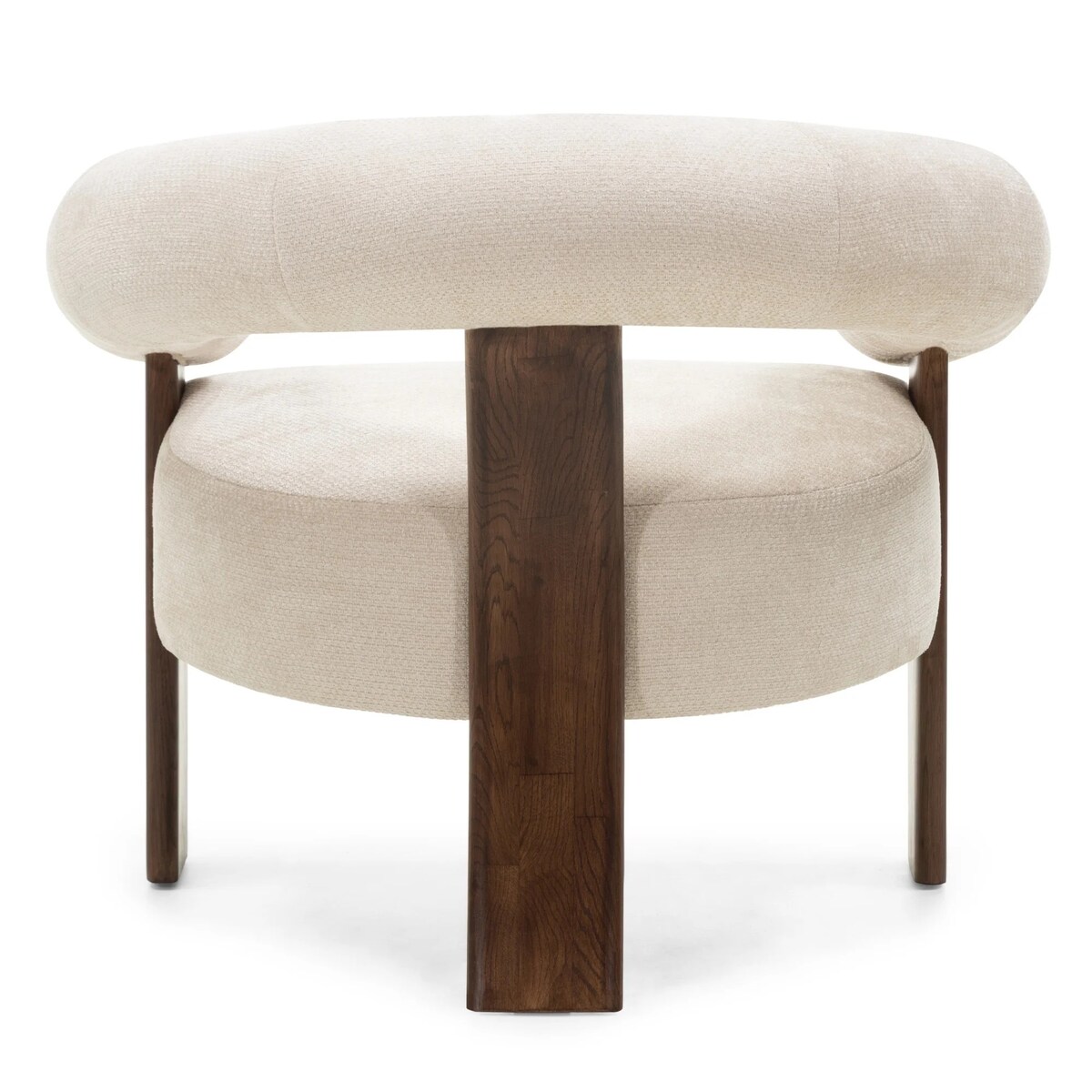 Fotel wypoczynkowy kremowy bouclé/dąb orzech Ilady