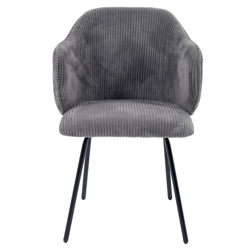 Krzesło tapicerowane AMELIA sztruks welurowe szare