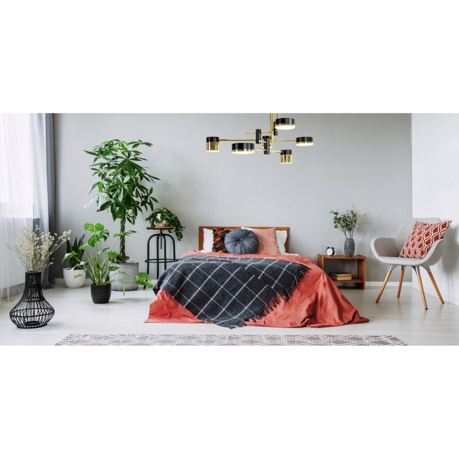 Lampa Sufitowa Wisząca Led Black Gold Czarna Złota