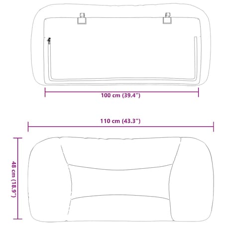 vidaXL Poduszka na wezgłowie, Hvar, czarna, 100 cm, tkanina