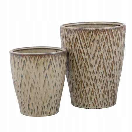 2 szt. DONICA LIV brązowa CERAMICZNA