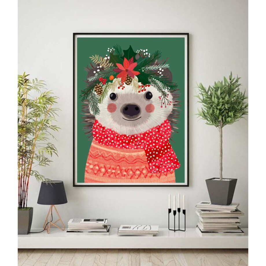 Poster Story, Plakat, Obraz - Świąteczny Jeżyk, wymiary 60 x 84 cm