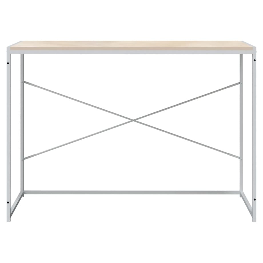 vidaXL Biurko komputerowe, biało-dębowe, 110x60x70 cm