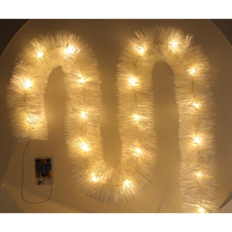 Łańcuch Led Choinkowy Biały Na Baterie Świąteczny Na Choinkę 6 Metrów