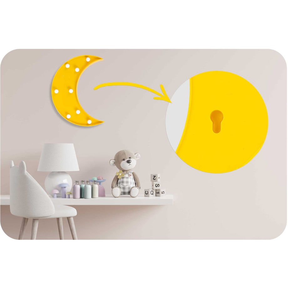 Lampka nocna LED Nukido dla dzieci dekoracyjna ścienna księżyc 740920