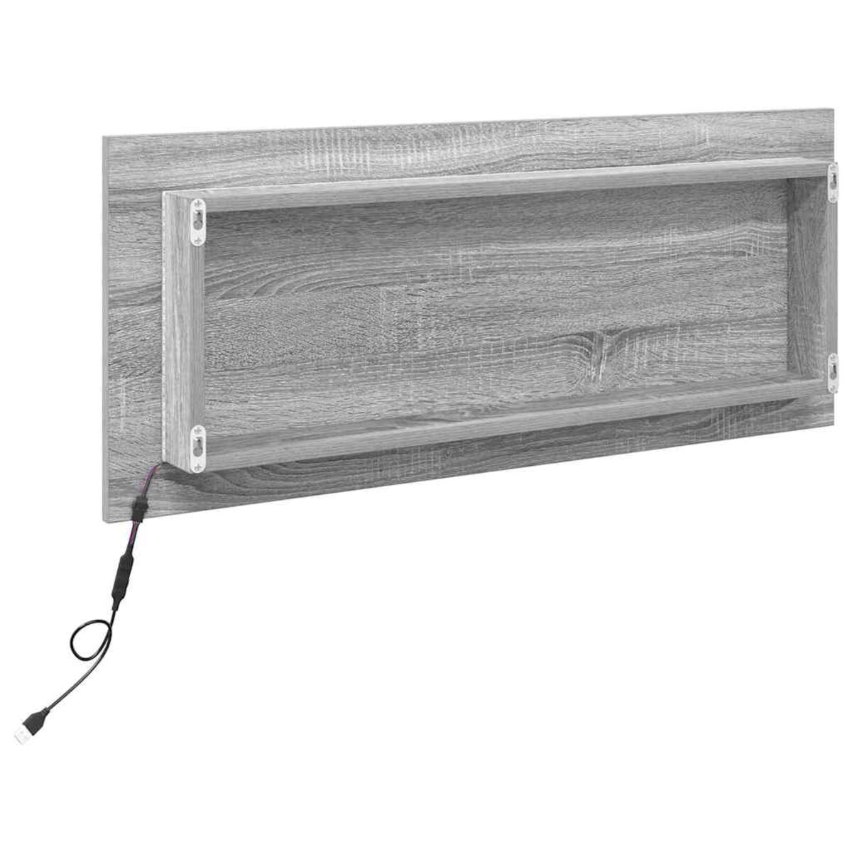 vidaXL Lustro Montowane na ścianie Szary dąb sonoma 90 x 8.5 x 37 cm