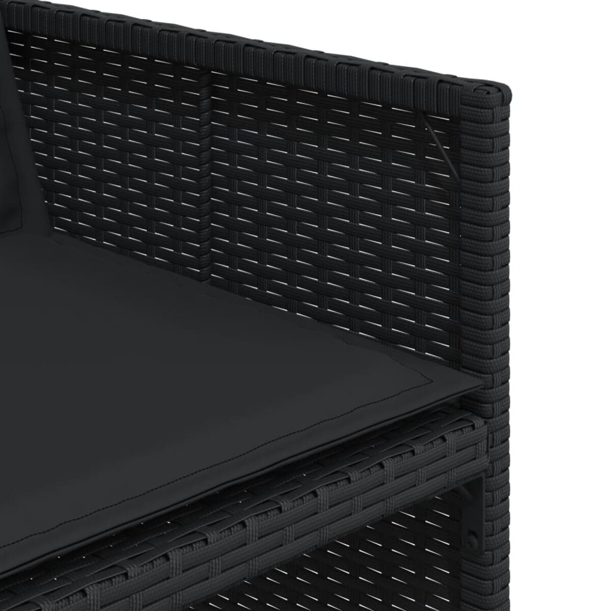 vidaXL 5-cz. zestaw mebli ogrodowych z poduszkami, czarny, polirattan