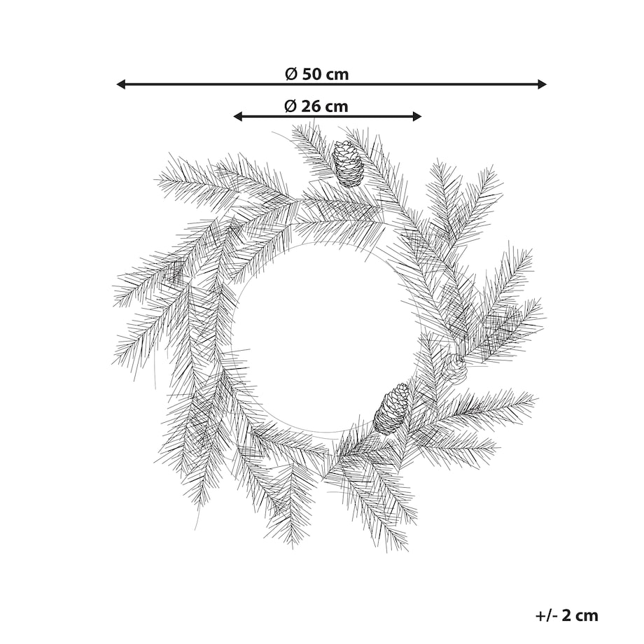 Wieniec świąteczny LED WHITEHORN Ciemnozielony 50 cm