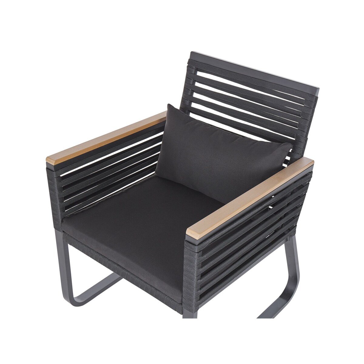 Zestaw ogrodowy metalowy stół i 4 krzesła czarny CANETTO