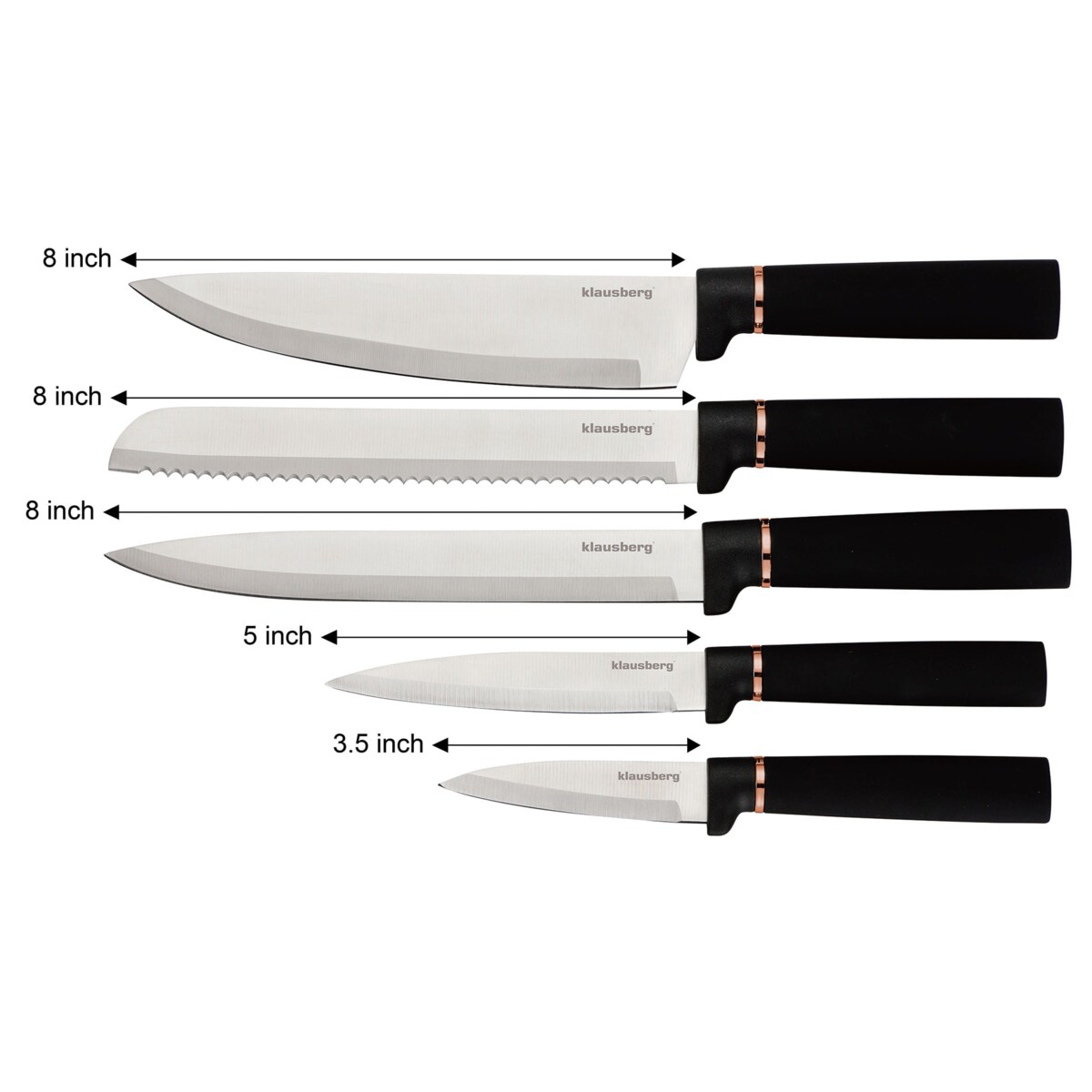 Zestaw noży kuchennych w bloku z deskami do krojenia noże KLAUSBERG