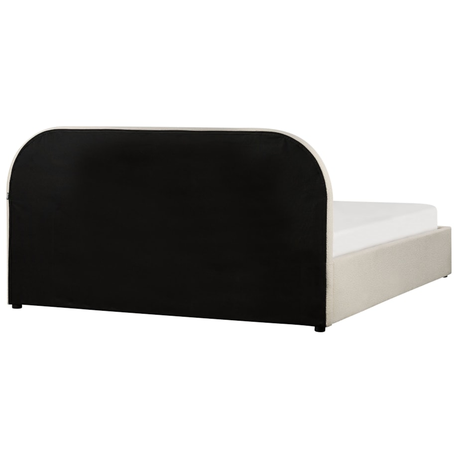 Łóżko z pojemnikiem boucle 160 x 200 cm jasnobeżowe QUILLIEN