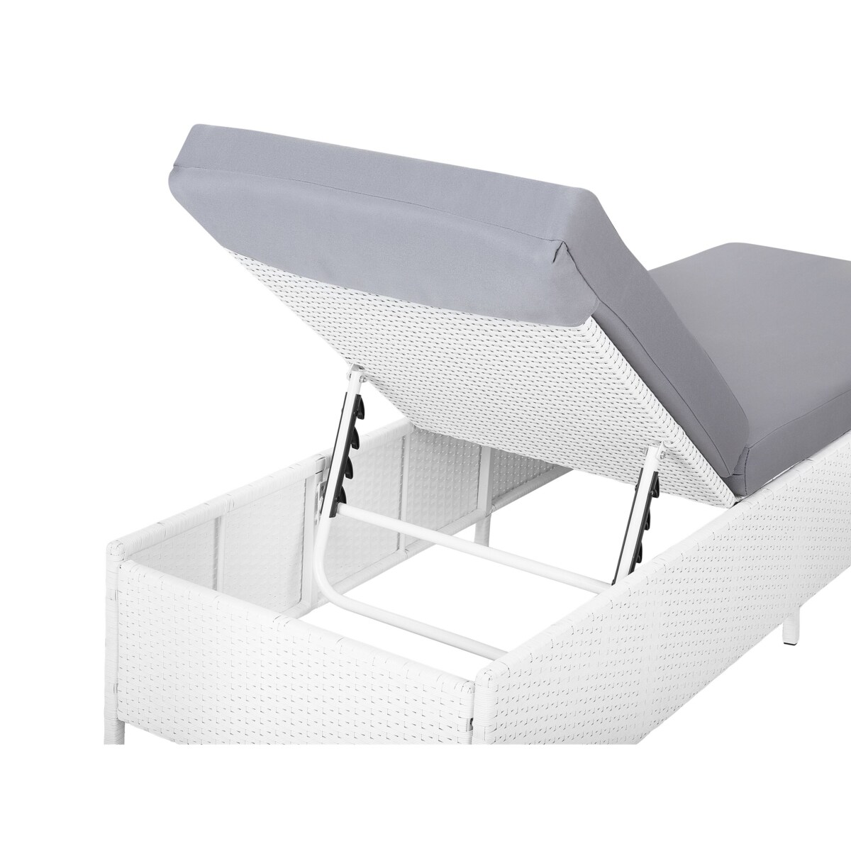 Leżak ogrodowy z technorattanu biały TURIN II