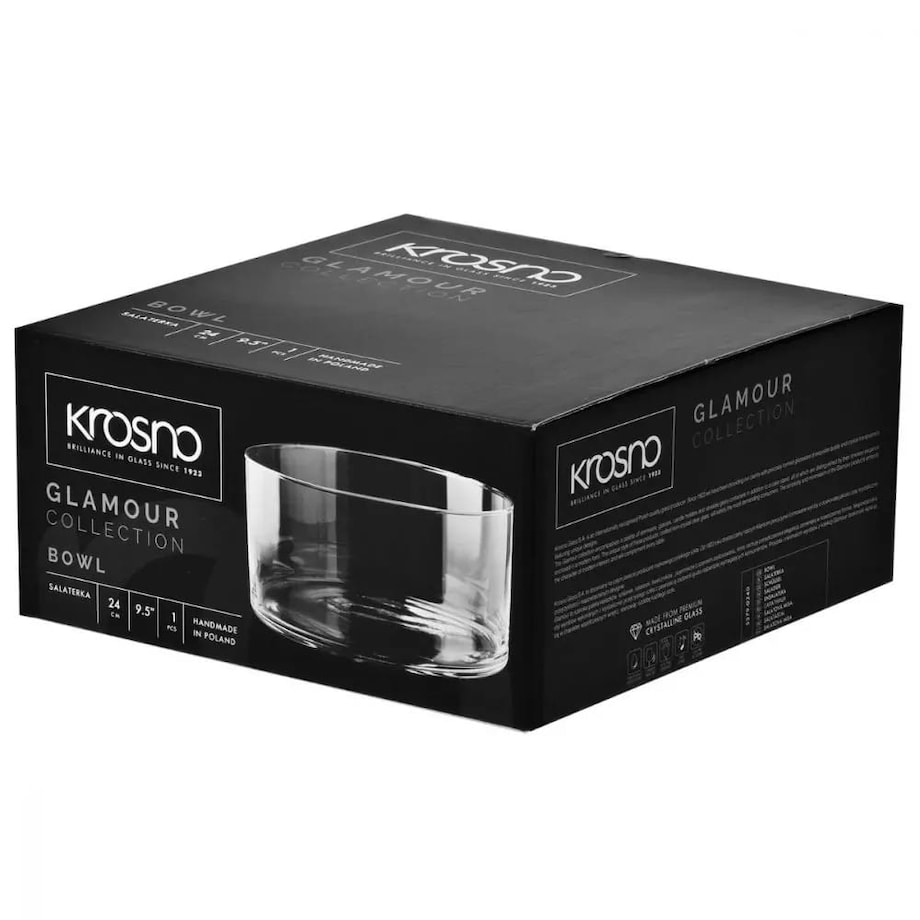 Prosta misa miska Salaterka Glamour Krosno 24 Szklana na Sałatkę Przekąski