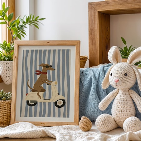 plakat pies na vespie 70x100