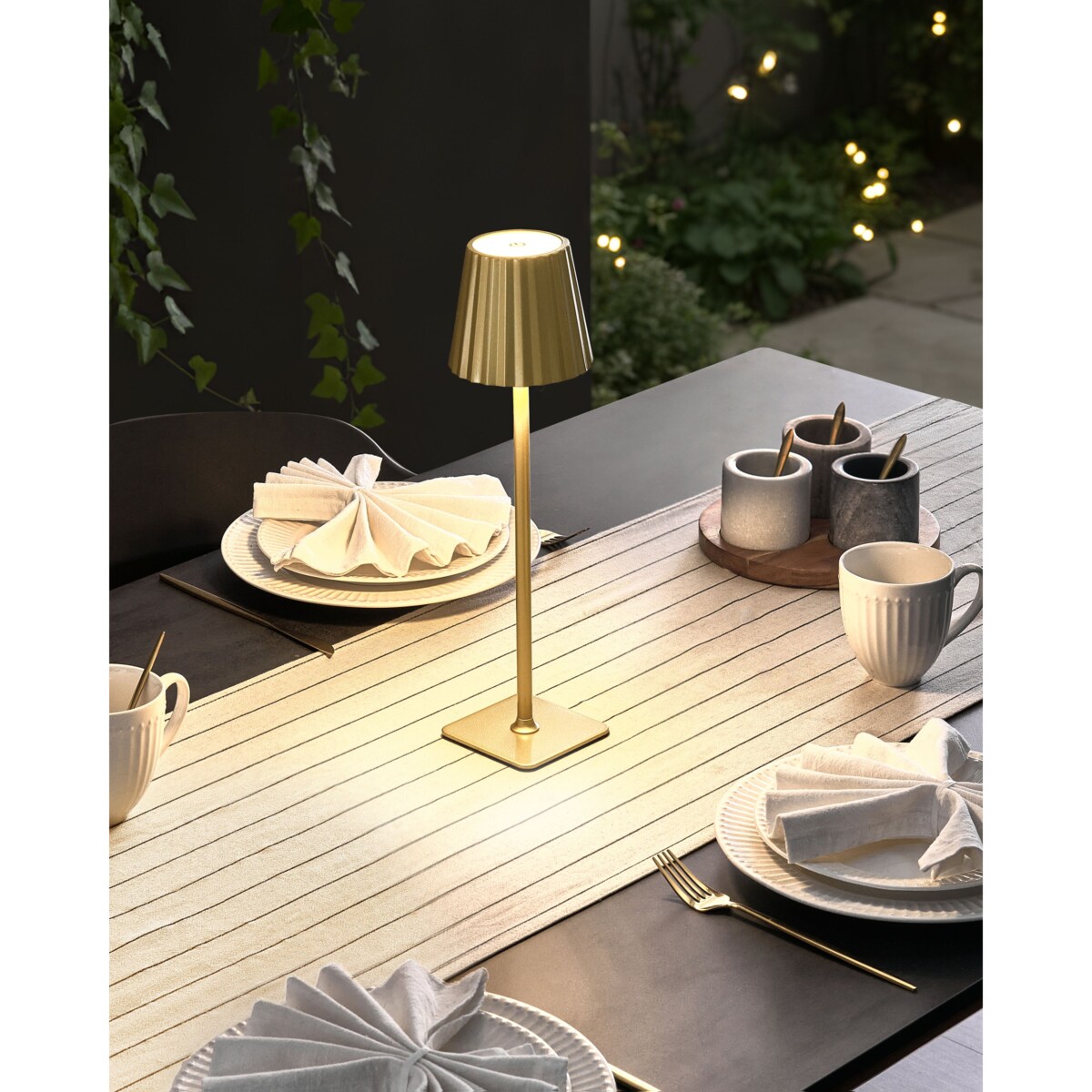 Bezprzewodowa lampa stołowa LED ABARO Metal Złoty