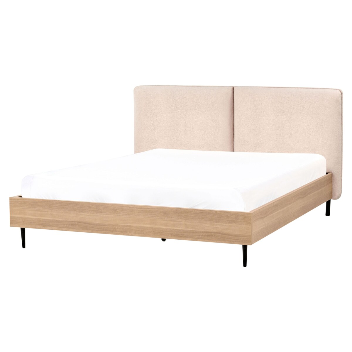 Łóżko Boucle LIMANTON 160 x 200 cm Beżowy