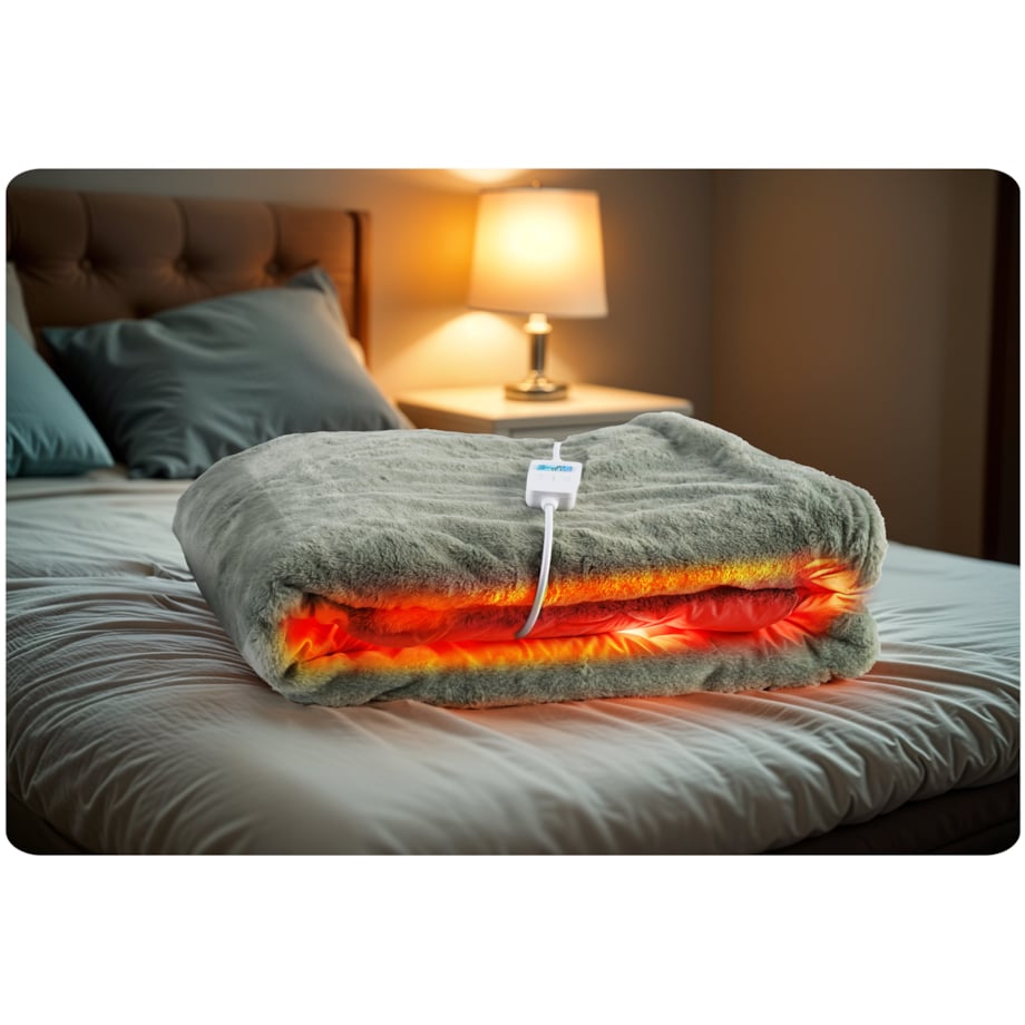 Duży koc elektryczny miękki 180x160cm 160w + timer Berdsen