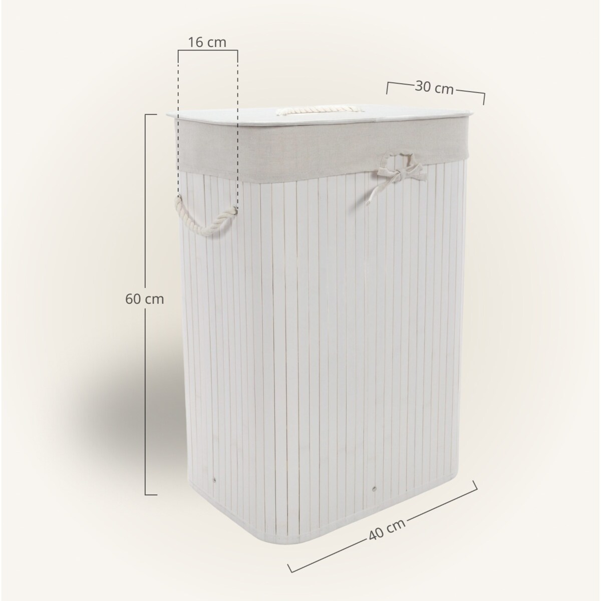 Bambusowy kosz na pranie ZORA, 72 l
