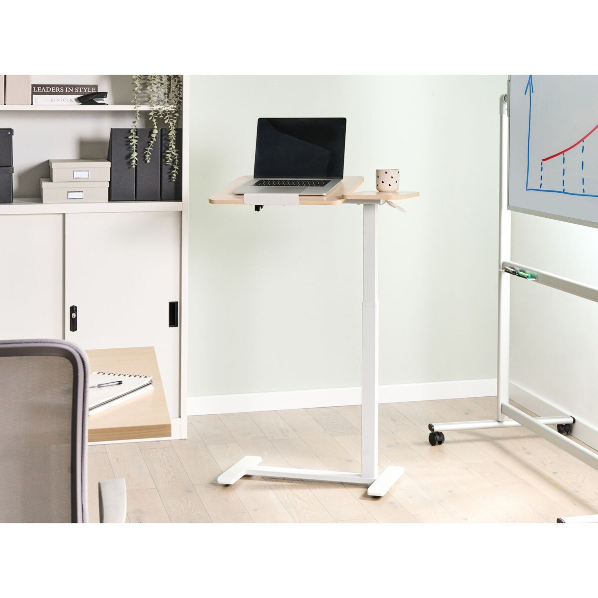 Regulowany stolik pod laptopa SCHOLA Jasny brąz/ biały 70 cm 40 cm