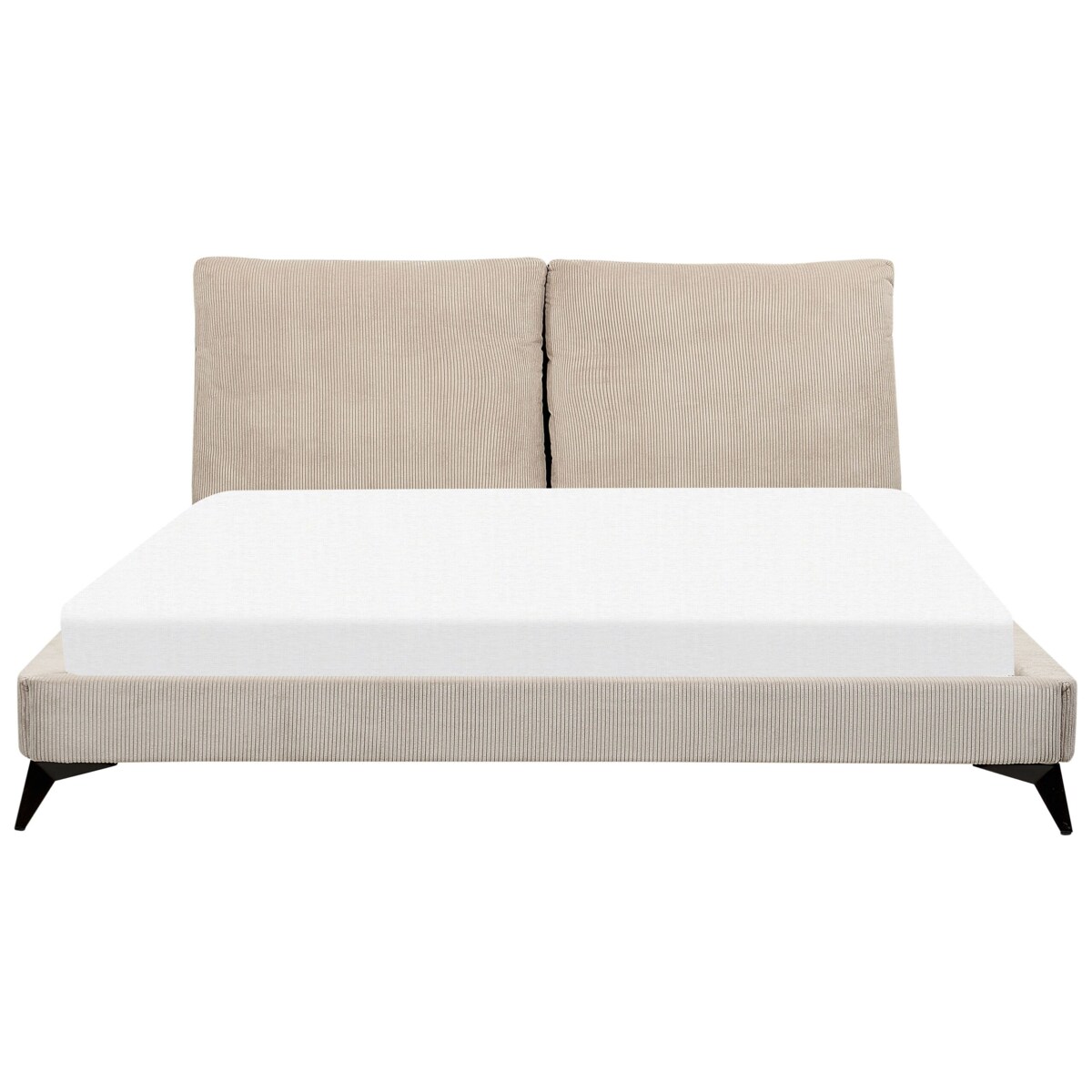 Łóżko sztruksowe 180 x 200 cm beżowoszare MELLE