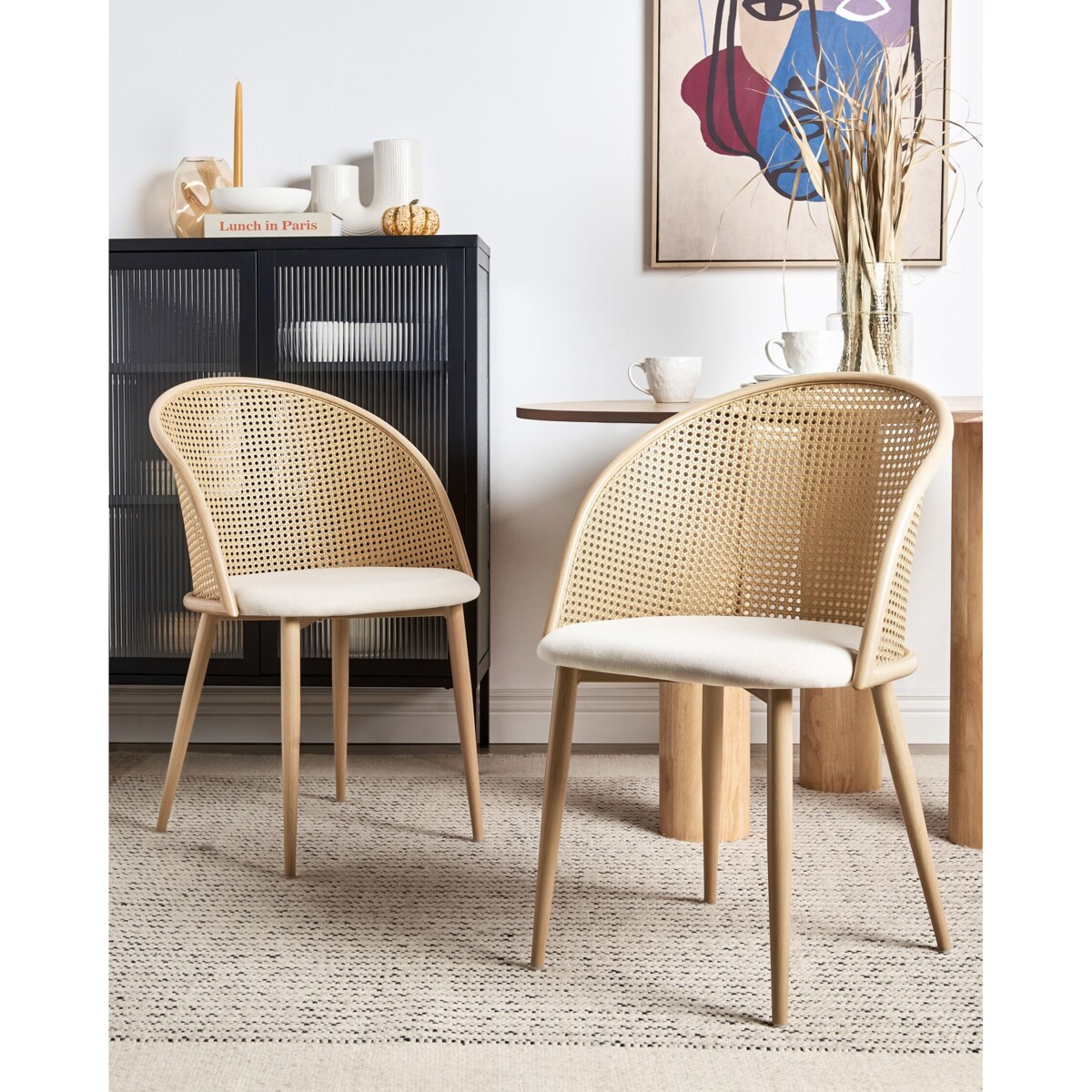 Zestaw 2 krzeseł do jadalni metalowy jasne drewno CORNELL