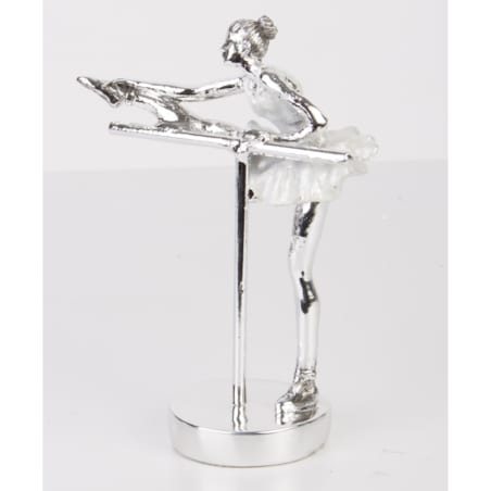 Dekoracja - baletnica 18,5x13,5x7 cm ISADORA - II srebrna z drążkiem