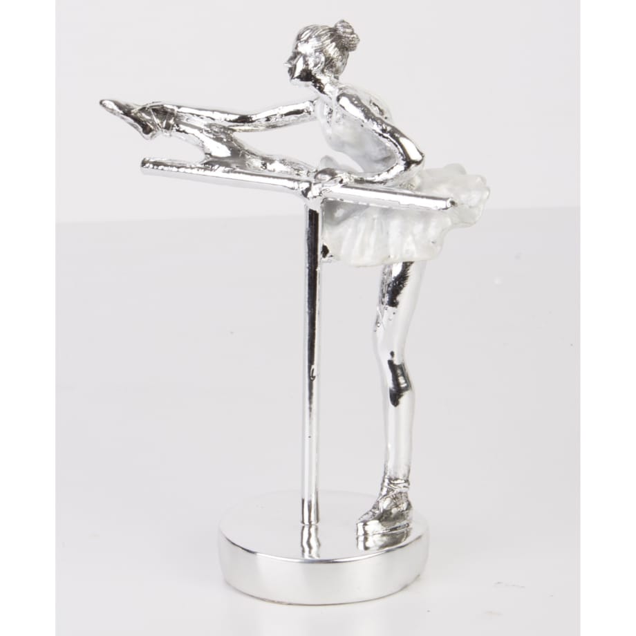 Dekoracja - baletnica 18,5x13,5x7 cm ISADORA - II srebrna z drążkiem