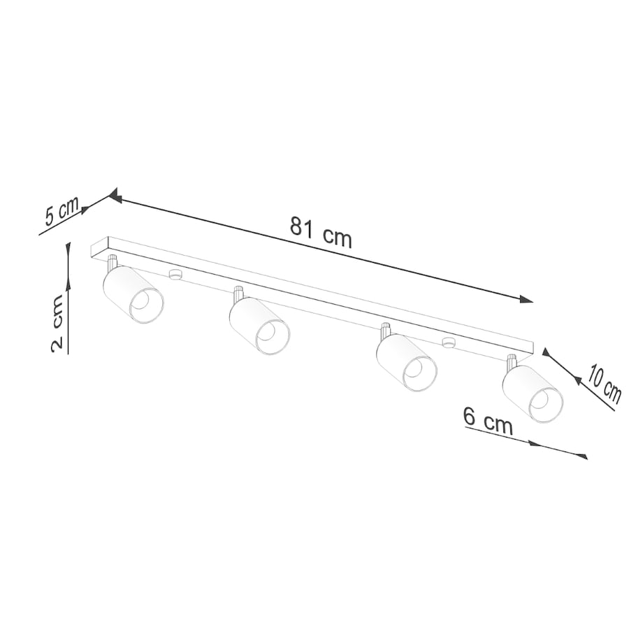 Plafon WINX 4L czarny/złoty