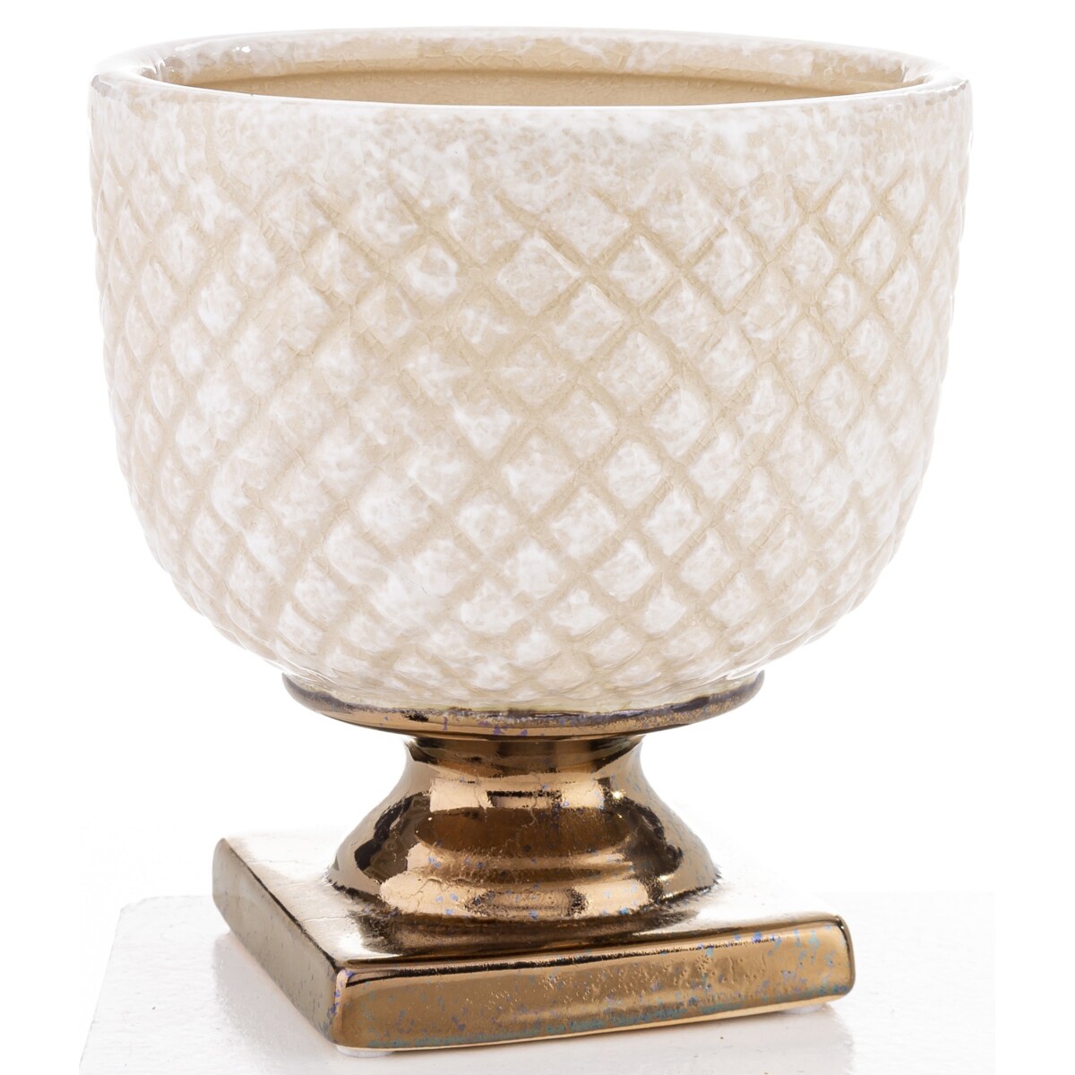 Osłonka ceramiczna biała 16,5x15,5 cm IRMA SMALL- II na podstawce