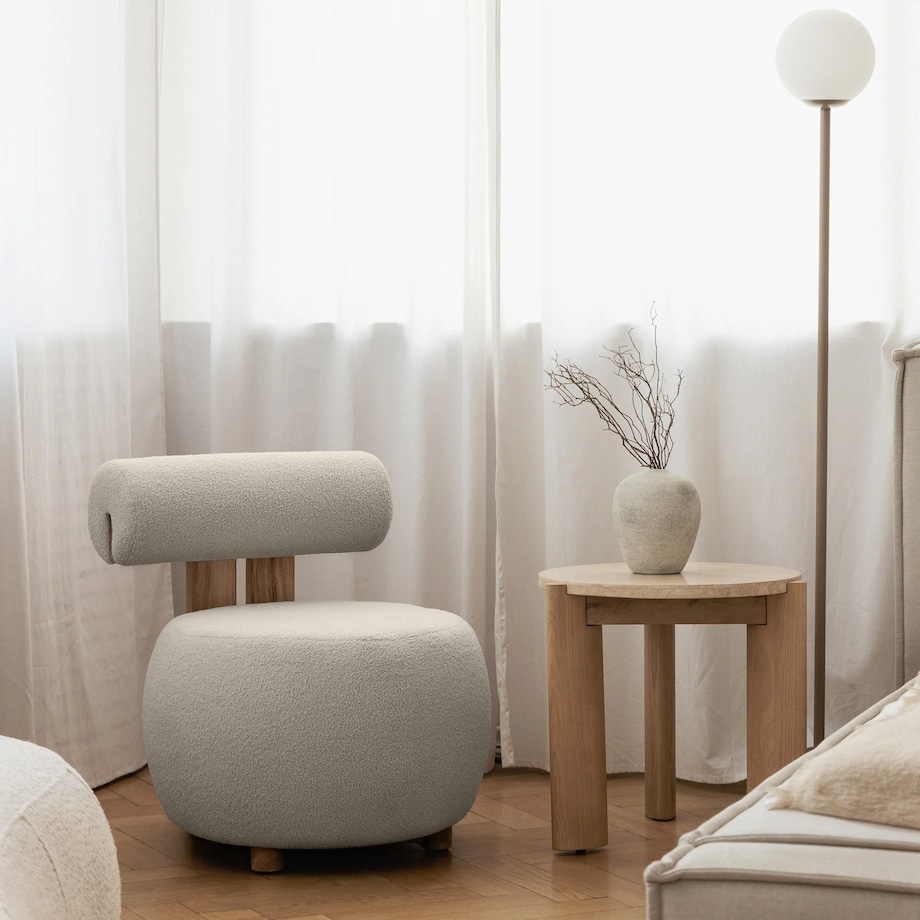 Fotel tapicerowany HANNI - IV brązowoszary 70x63x71 cm