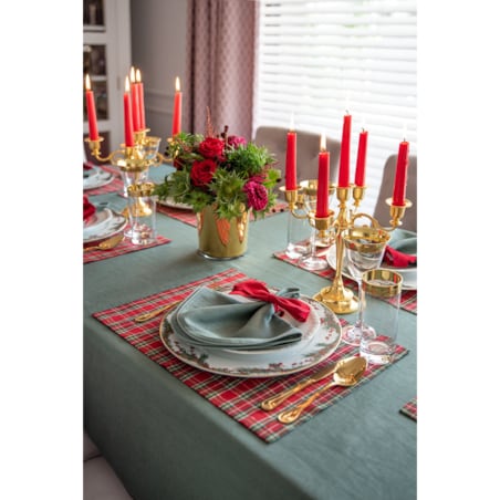 Obrus Red Tartan okrągły - Średnica ok. ⌀ 210 cm - idealny dla 8 osób