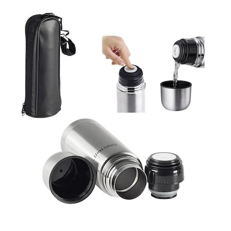 Termos stalowy z pokrowcem 1.0L na kawę herbatę napoje KINGHOFF