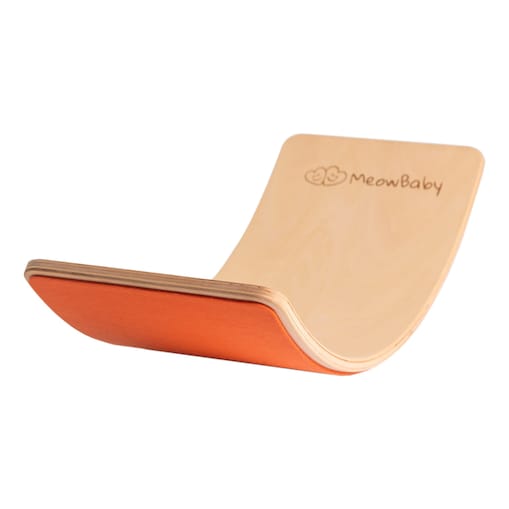 MeowBaby® Deska do Balansowania z filcem 80x30cm dla Dzieci Drewniany Balance Board, Pomarańczowy