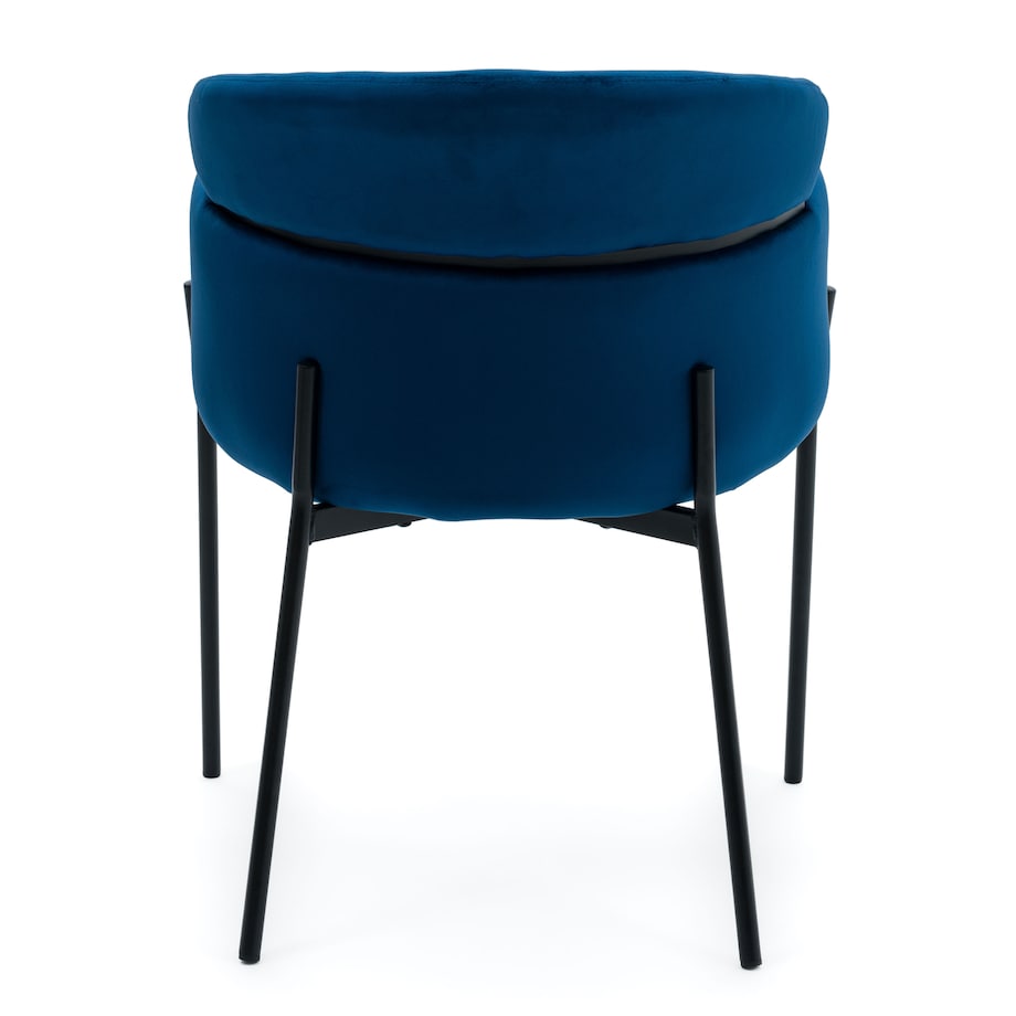 Krzesło tapicerowane welurowe do salonu BOLZANO granatowe