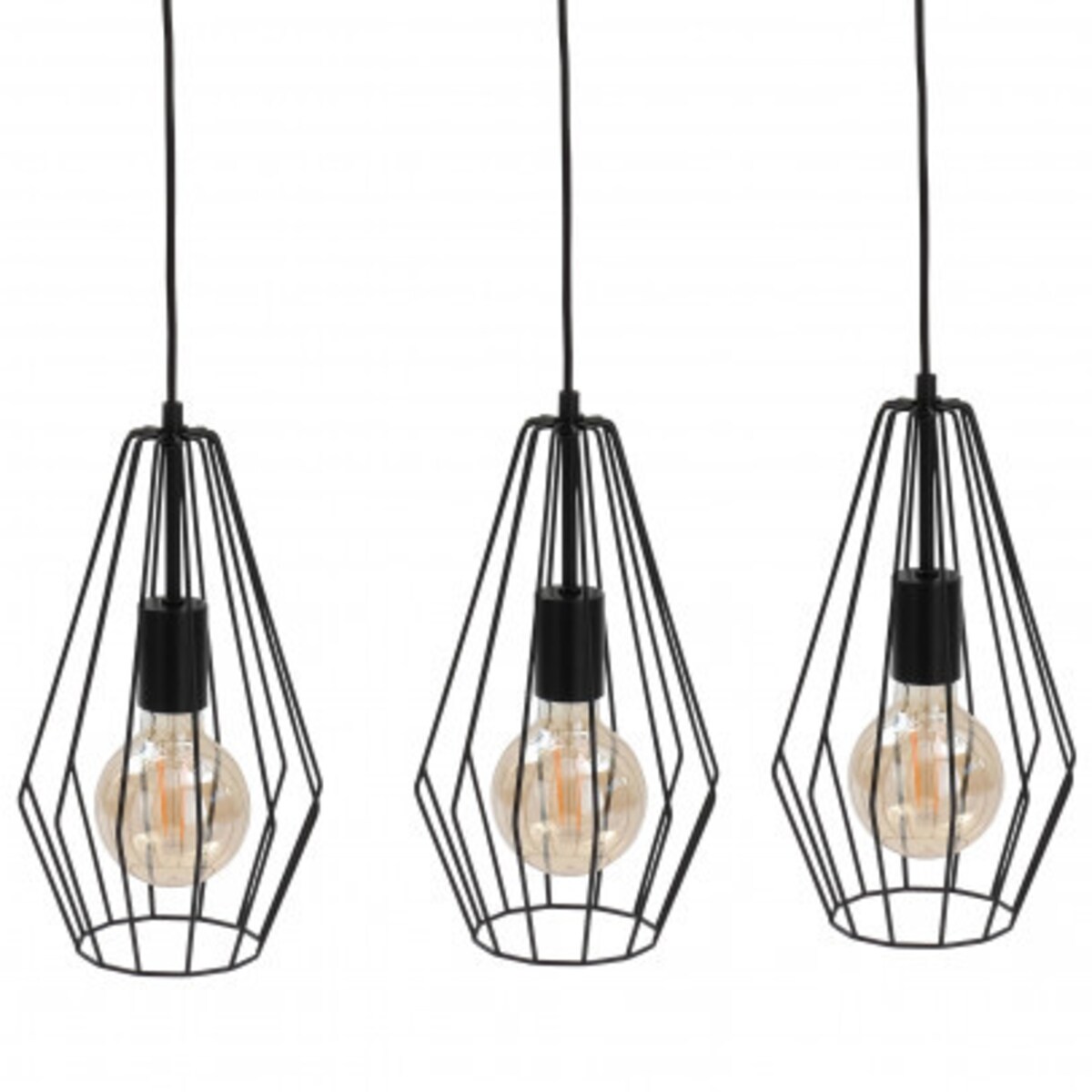 LAMPA wisząca KET437 industrialna OPRAWA metalowy ZWIS druciany czarny