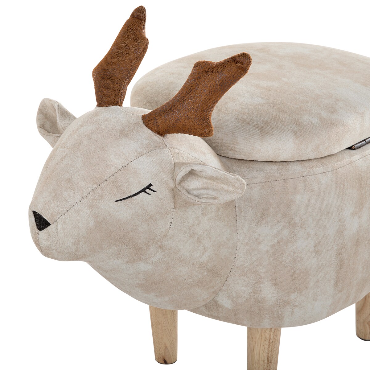 Pufa zwierzak ze schowkiem REINDEER Beżowy Renifer