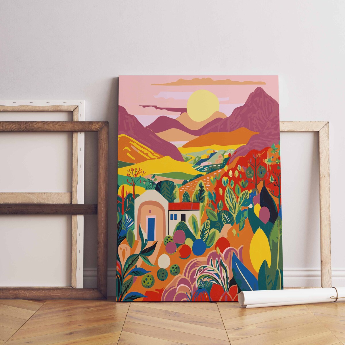 Malowanie po numerach, zestaw DIY – KRAJOBRAZ ZACHÓD 40x50 cm- Produkt PL