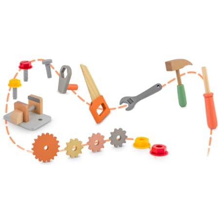 Warsztat dla dzieci drewniany zestaw z narzędziami Ricokids