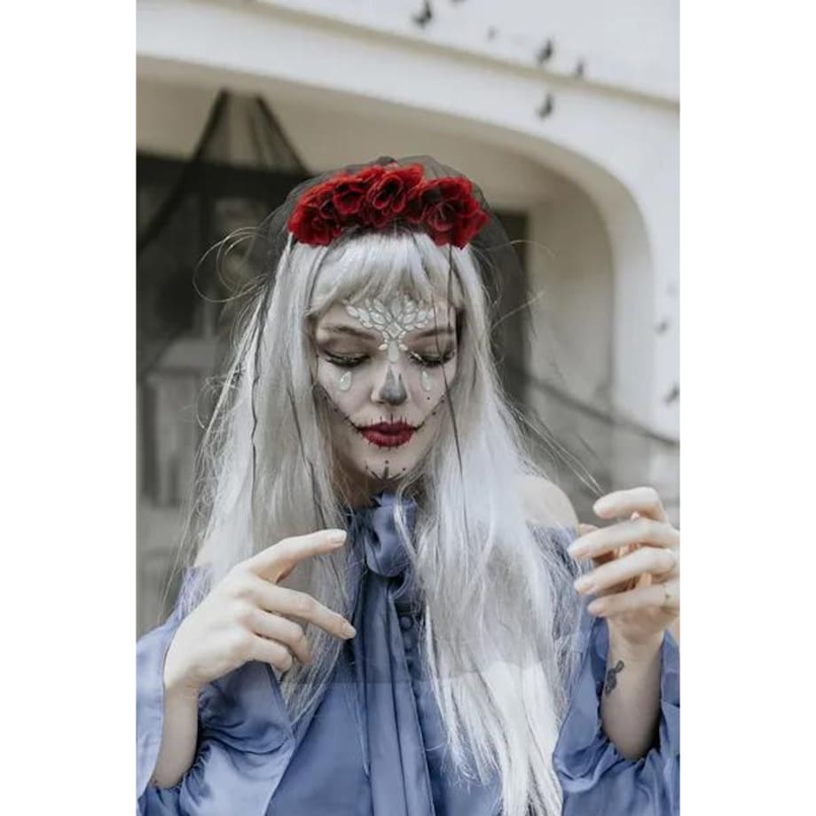 Dekoracja na twarz Kryształki, świecące w ciemności, 9.5x8.5cm