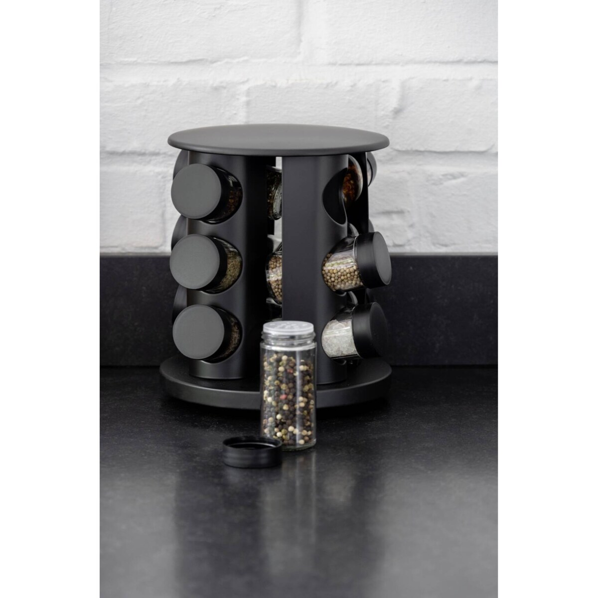 Karuzela na przyprawy BRUNA, 12 słoiczków