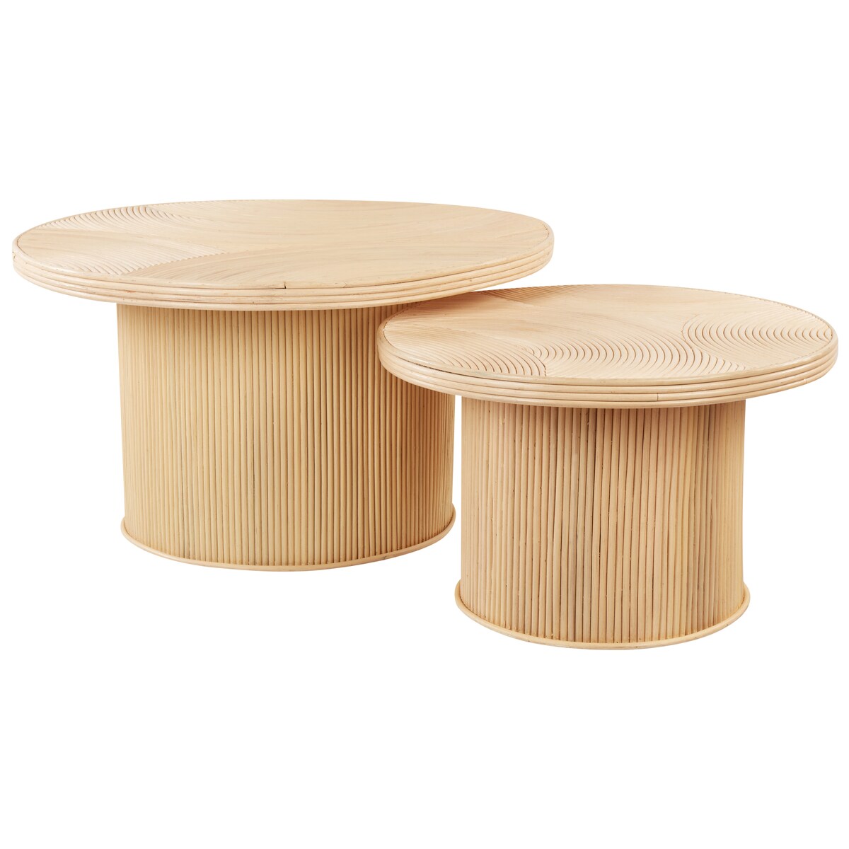 Zestaw 2 stolików kawowych ILIOS Rattan Naturalny