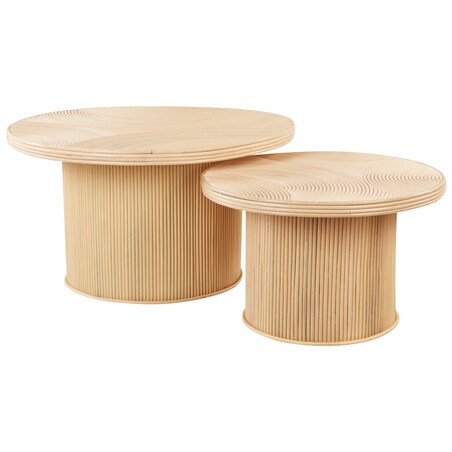 Zestaw 2 stolików kawowych ILIOS Rattan Naturalny