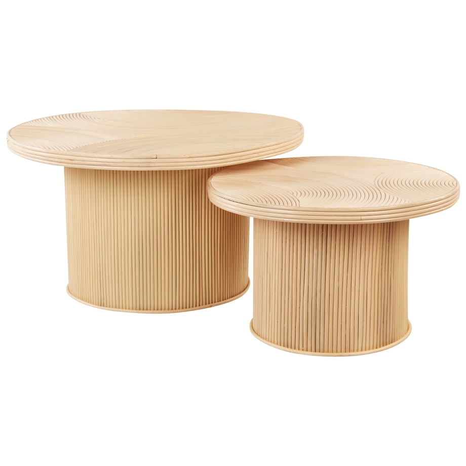Zestaw 2 stolików kawowych ILIOS Rattan Naturalny