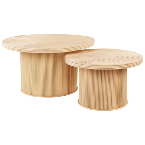 Zestaw 2 stolików kawowych ILIOS Rattan Naturalny