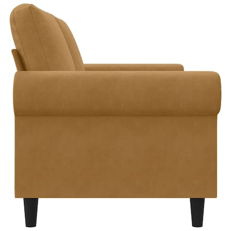 vidaXL Sofa 2-osobowa, brązowa, 140 cm, tapicerowana aksamitem