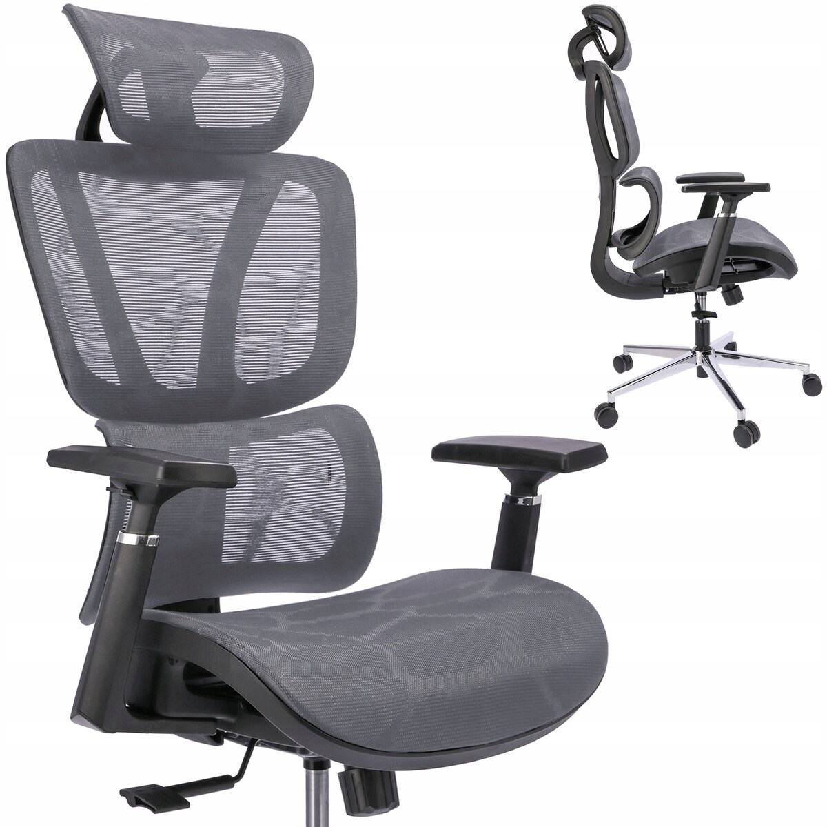 Fotel biurowy ergonomiczny NEOVA szary