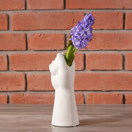WAZON DŁOŃ ceramiczny biały wys. 23cm