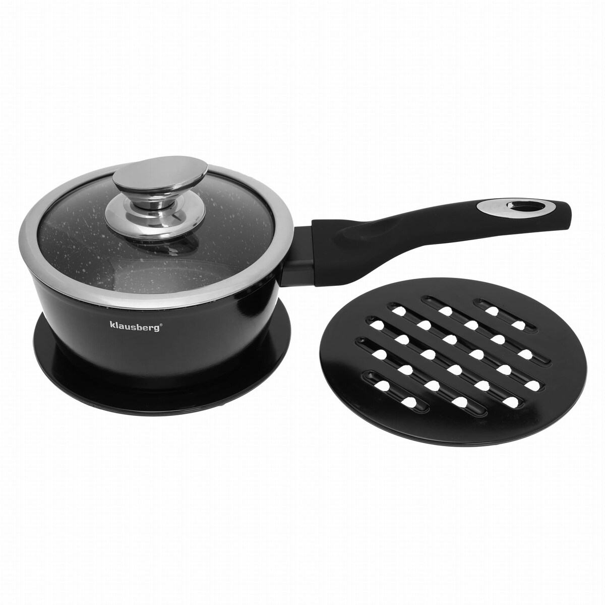 Zestaw garnków z powłoką granitową 15 ele. KLAUSBERG Marmo