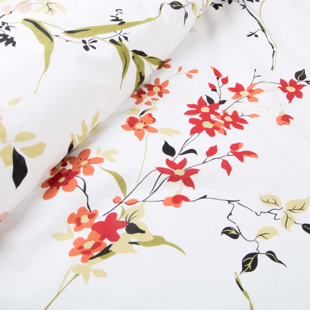 Pościel bawełniana 180x200 Bloome biała w kolorowe kwiaty, Cottonlove